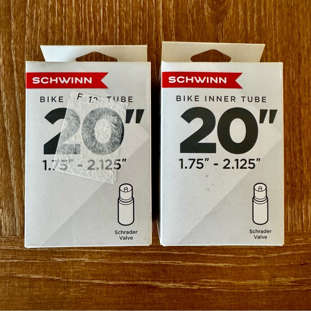 I set of 2 NIB Schwinn 20” bike tubes 1.75-2.125” Schrader valve stems
